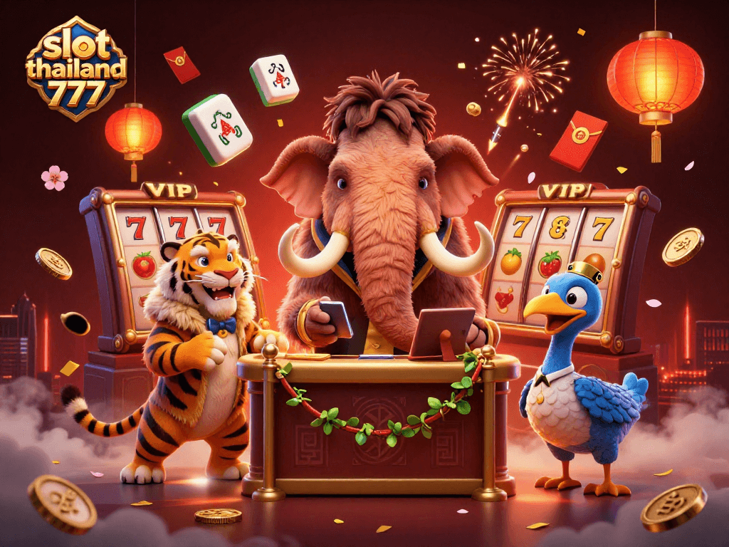 Engage with slot thailand 777 in an exciting casino scene featuring vibrant characters and dynamic elements.