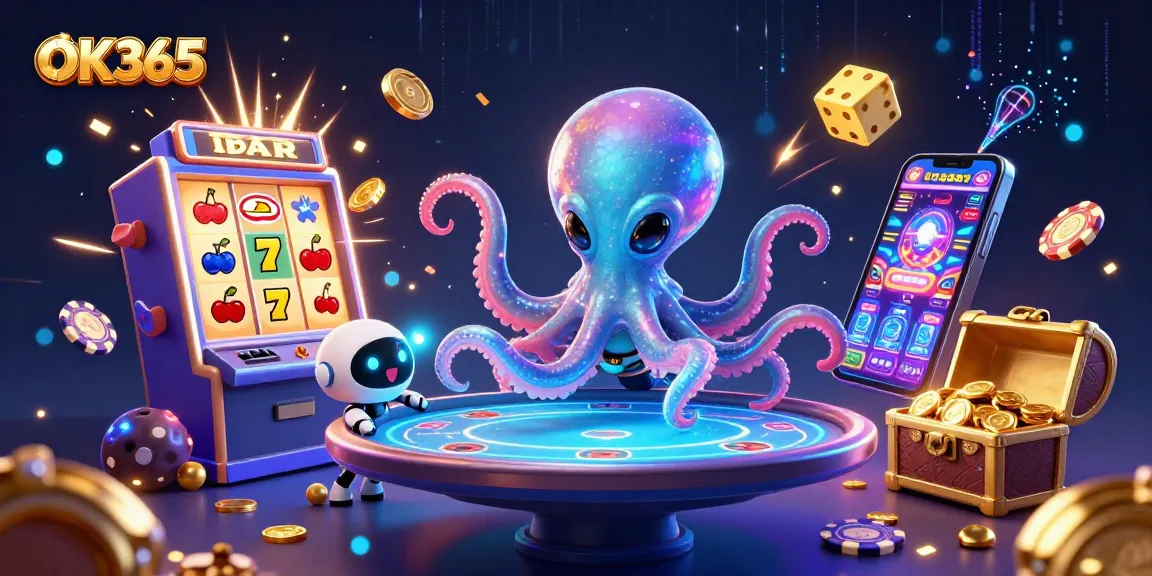 Experience big wins at OK365 with a vibrant alien octopus and exciting casino games!
