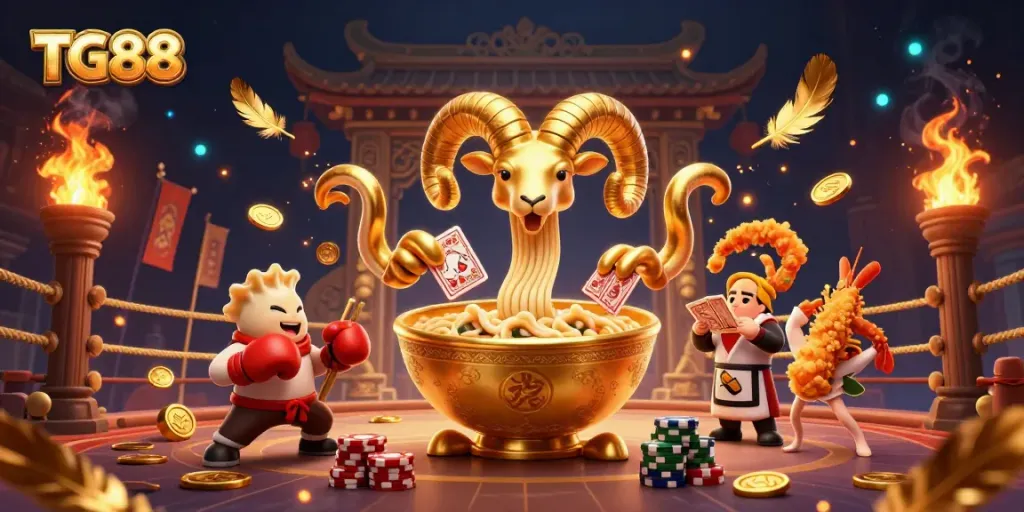 Engage with the eclectic world of TG88 featuring dynamic characters and vibrant casino elements.