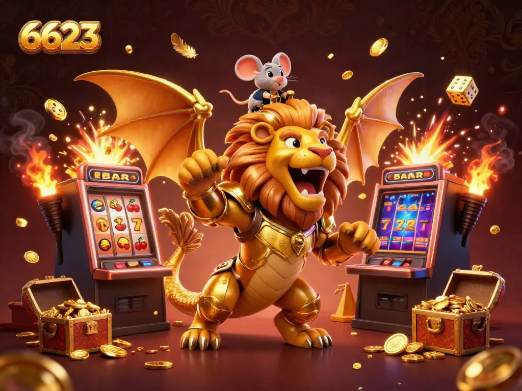 Engage in thrilling action at the 6623 casino with a magnificent chimera, celebrated slot machines, and festive explosions of joy.