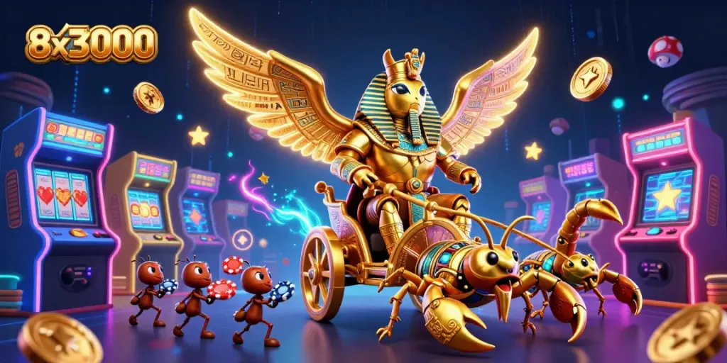 Spin the reels with 8x3000, featuring colorful gameplay elements for thrilling casino excitement.
