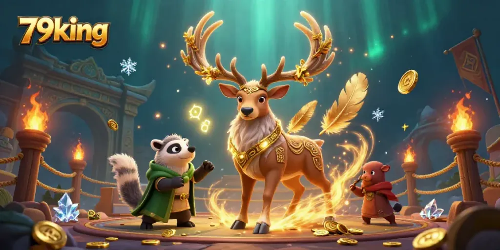 Experience excitement with 79king in a vibrant casino atmosphere featuring enchanting characters and game elements.