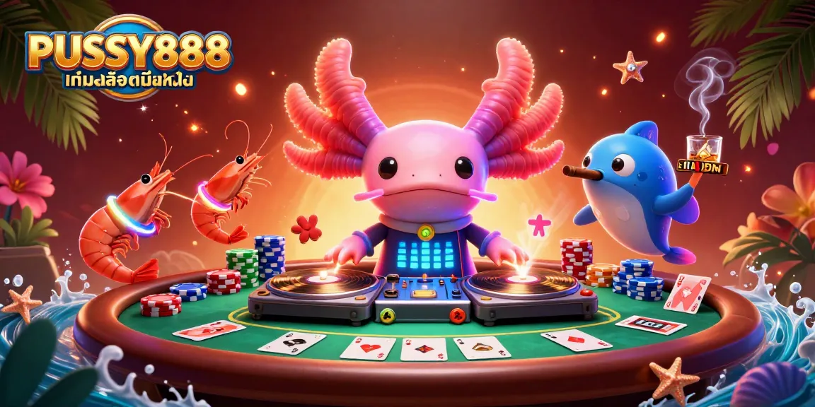 PUSSY888 เกมสล็อตมือถือ showcases vibrant 3D characters engaging in an exciting casino gaming experience, highlighting dynamic slot elements.