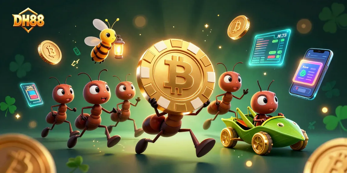 Experience thrilling gaming at DH88 with a heist team of ants and vibrant crypto elements!