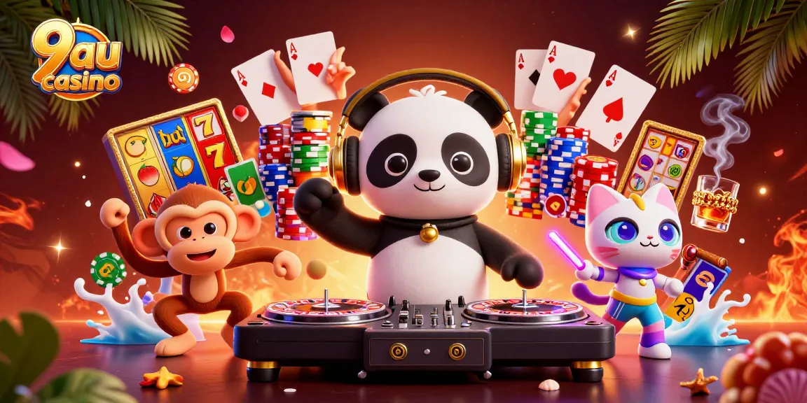 Experience the vibrant energy of 9au casino featuring lively characters and dynamic game elements.